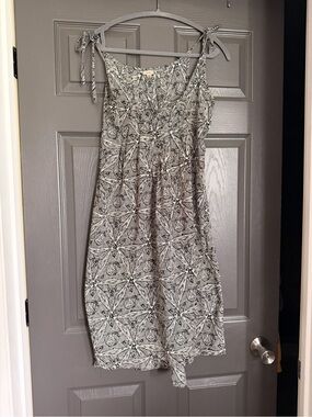 Ecote Black & White Printed Tie-Shoulder Mini Dress